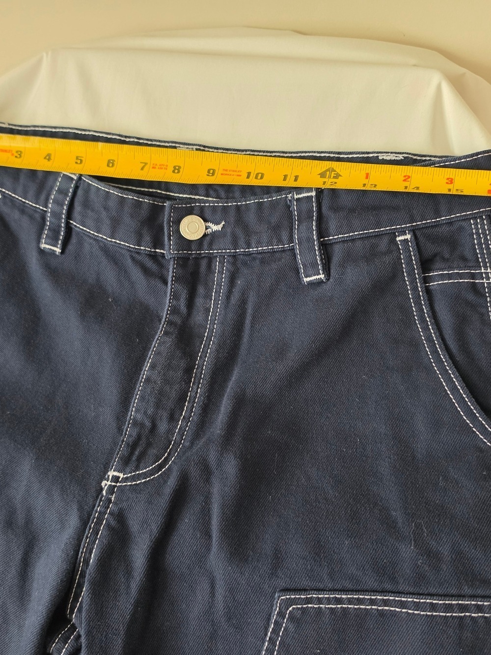 Zara High Rise Carpenter Pants Dark Blue Size 31 - Picture 9 of 11